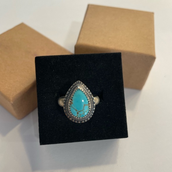 Handmade Turquoise Ring - Size 6 - Picture 2 of 3